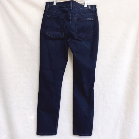 7 For All Mankind Dark Navy Roxanne Crop Skinny Jeans - Picture 3 of 5